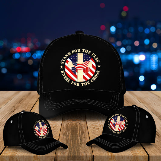 Stand For The Flag Kneel For The Cross Baseball Cap