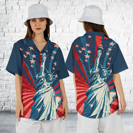 Statue Of Liberty, 4th Of July Regular Fit Hawaiian Shirt