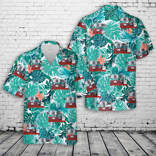 Stirling Engine Propeller Display 8 Cylinder Hawaiian Shirt