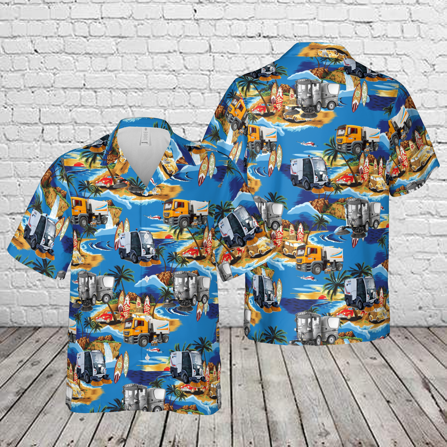 Street Sweeper Cleaner Vehicle Hawaiian Shirt