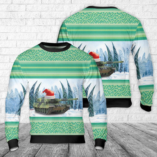 Stridsvagn 121 Mek B10 Swedish Army AOP Ugly Christmas Sweater