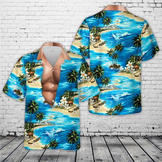 Strong Muscle Topical Hawaiian Shirt
