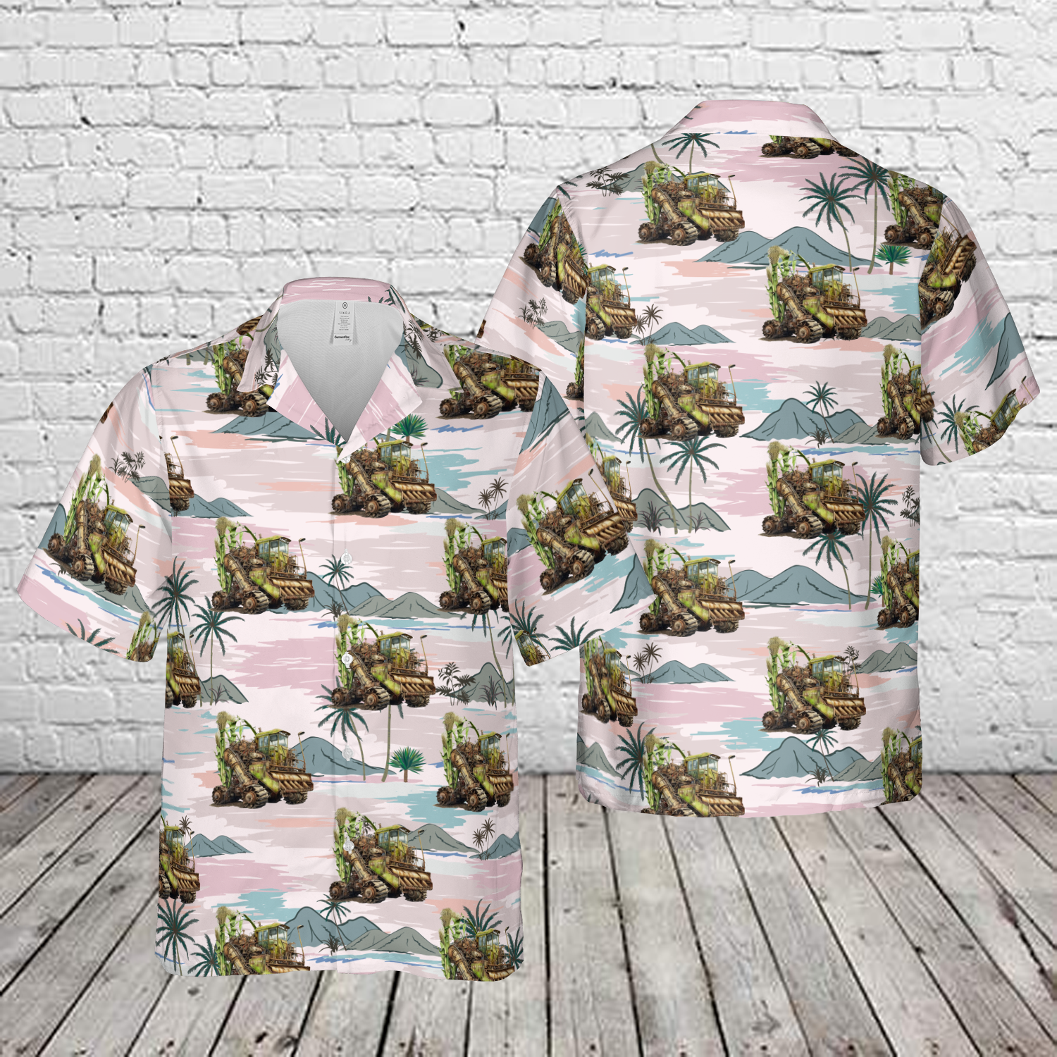 Sugar Cane Harvester Tractor Hawaiian Shirt