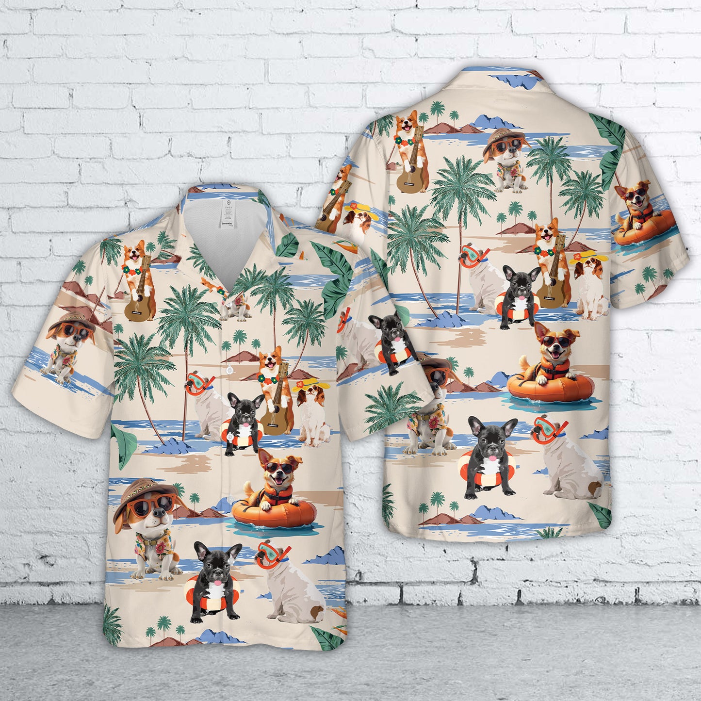Summer Dog Beach Hawaiian Shirt