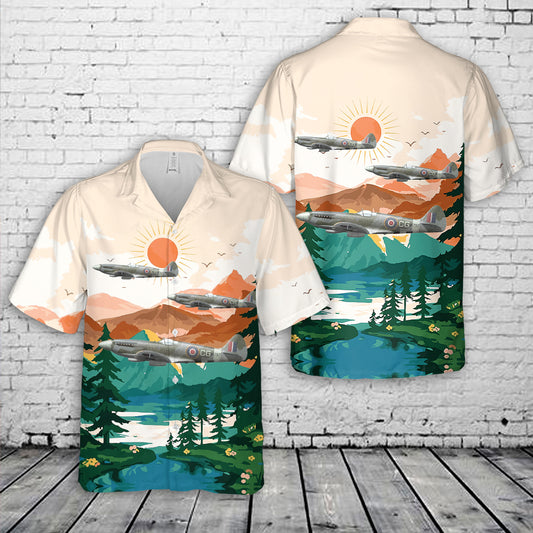 Supermarine Spitfire Mk. XIVc - RNZAF, Lympne Wing, RM787 CG - RAF Lympne, England, October 1944 Hawaiian Shirt