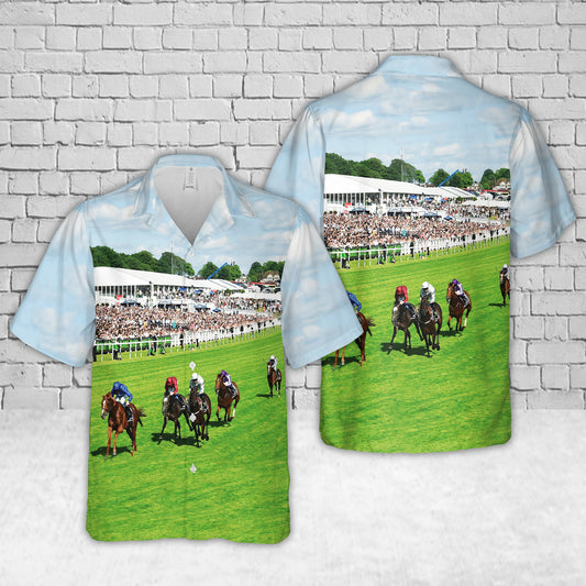 Surrey, England, The Epsom Derby Horse Racing Hawaiian Shirt