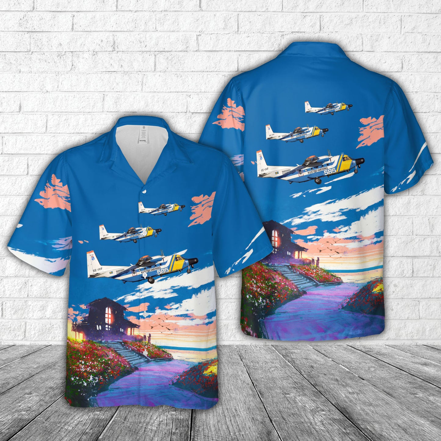 Sweden Coast Guard CASA C-212-CE Aviocar 200 Hawaiian Shirt
