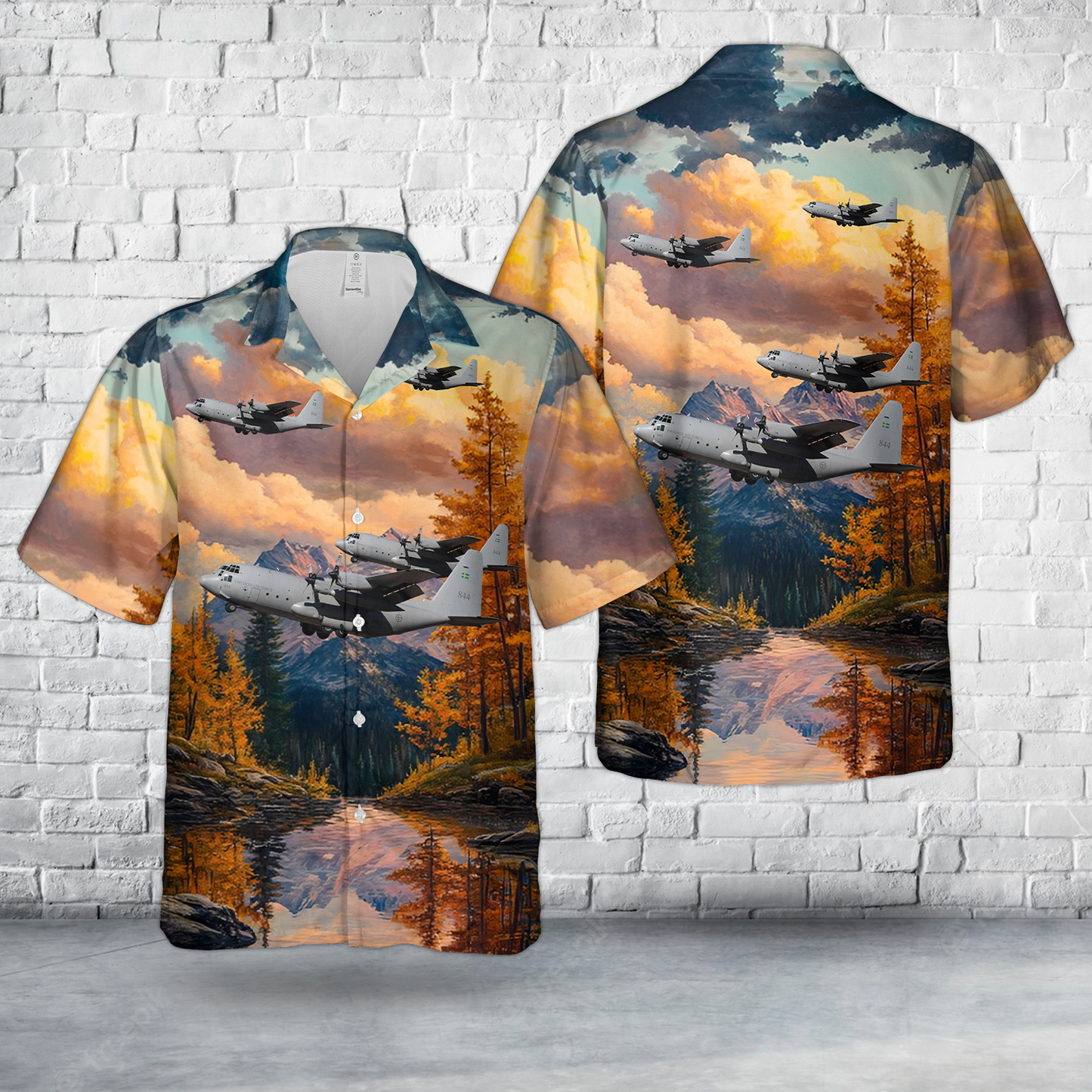 Swedish Air Force Lockheed C-130H Hercules Hawaiian Shirt