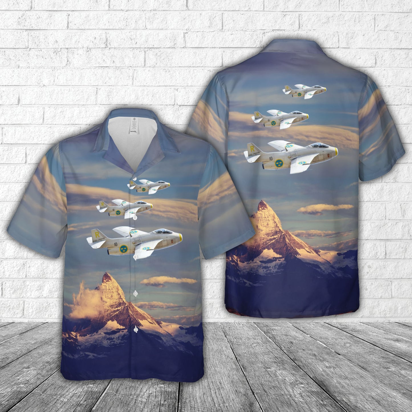Swedish Air Force SAAB J29 Tunnan-8589 Hawaiian Shirt