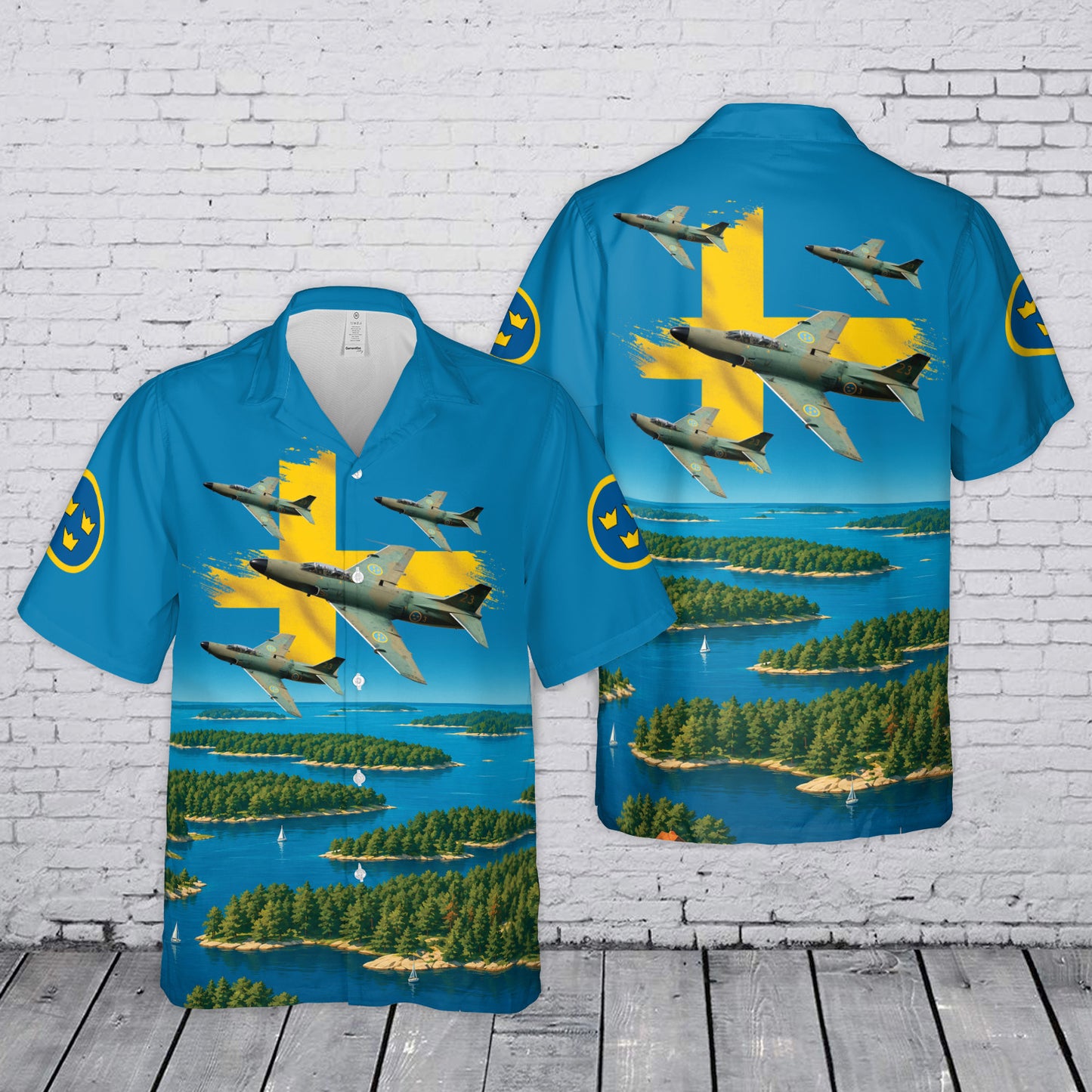Swedish Air Force Saab 32 Lansen Hawaiian Shirt