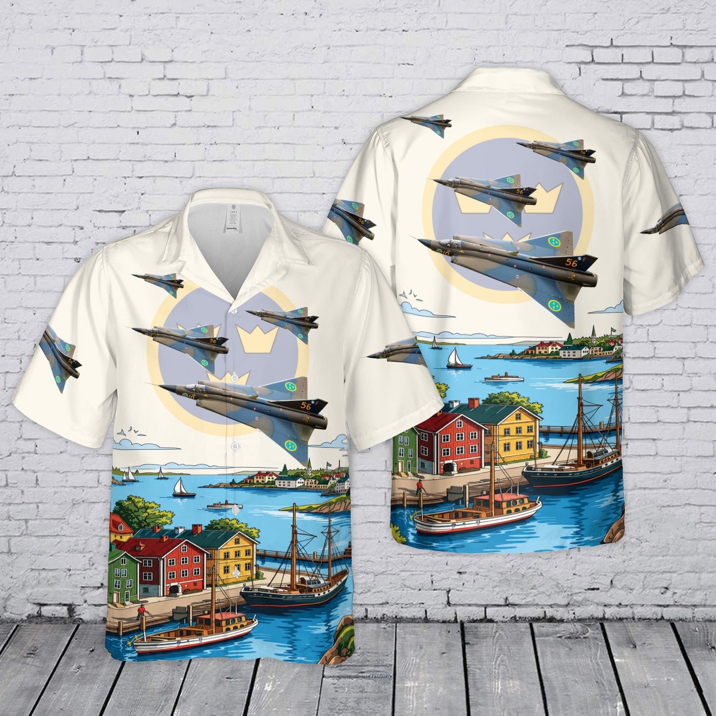 Swedish Air Force Saab 35 Draken Hawaiian Shirt