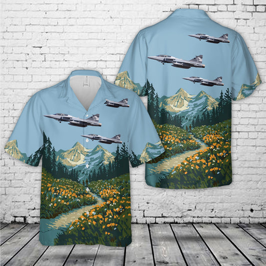 Swedish Air Force Saab 39 Gripen NG Demo Hawaiian Shirt