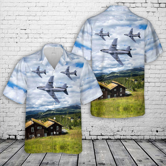 Swedish Air Force Saab J32E Lansen Hawaiian Shirt