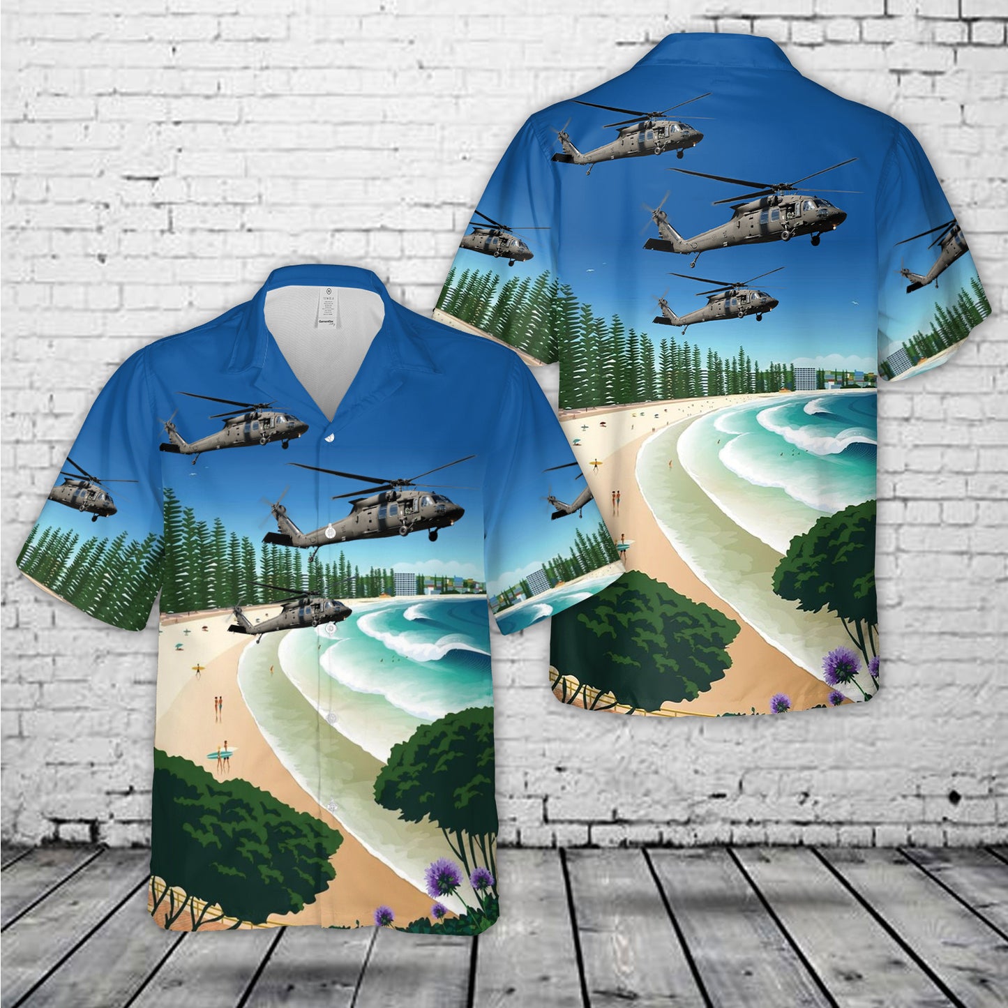 Swedish Air Force Sikorsky Hkp16A Black Hawk (UH-60M) Hawaiian Shirt