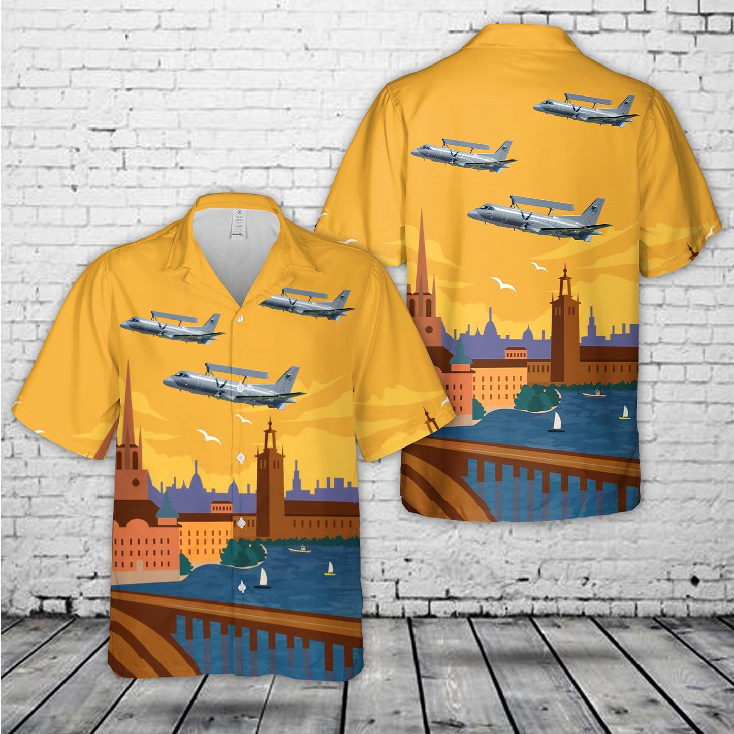Swedish Armed Forces Saab 340 AEW&C Hawaiian Shirt