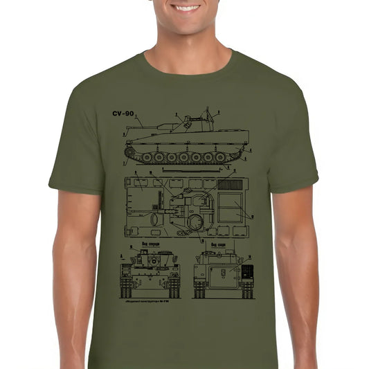 Swedish Army CV-90 Classic Unisex T-Shirt Gildan 6400 (Made In EU)
