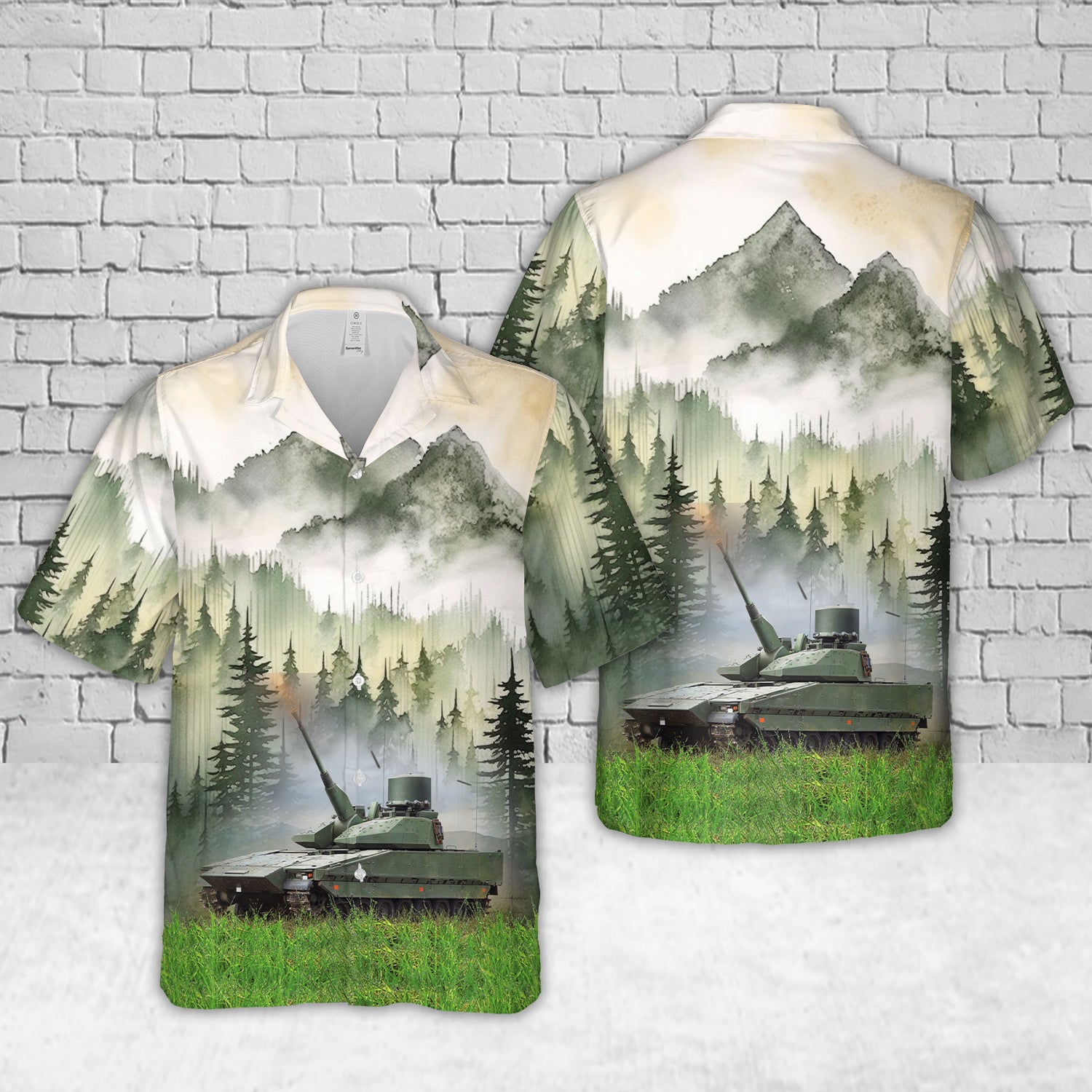 Swedish Army LvKv 90C Anti-Air Vehicle Hawaiian Shirt