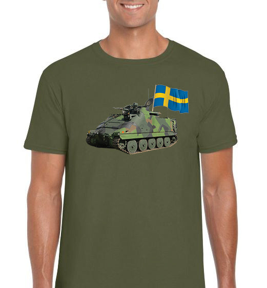 Swedish Army Pansarbandvagn 302 (Pbv 302) Classic Unisex T-Shirt Gildan 6400 (Made In EU) NLSI0808PT09