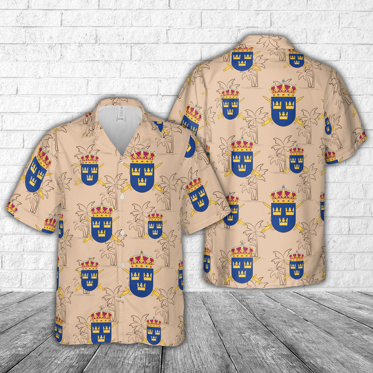 Swedish Army Staff Hawaiian Shirt
