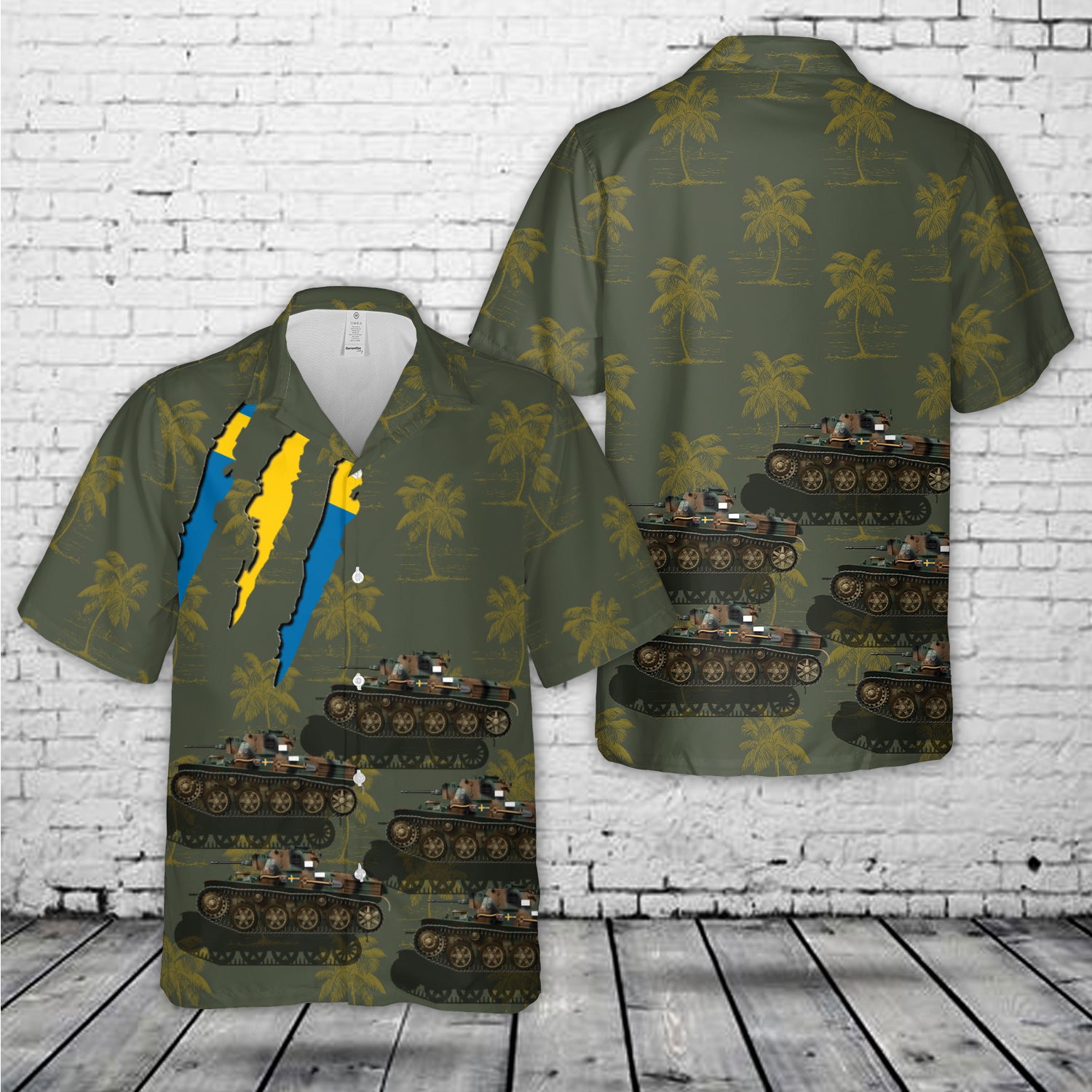 Swedish Army Stridvagn L-60 m/38 Hawaiian Shirt