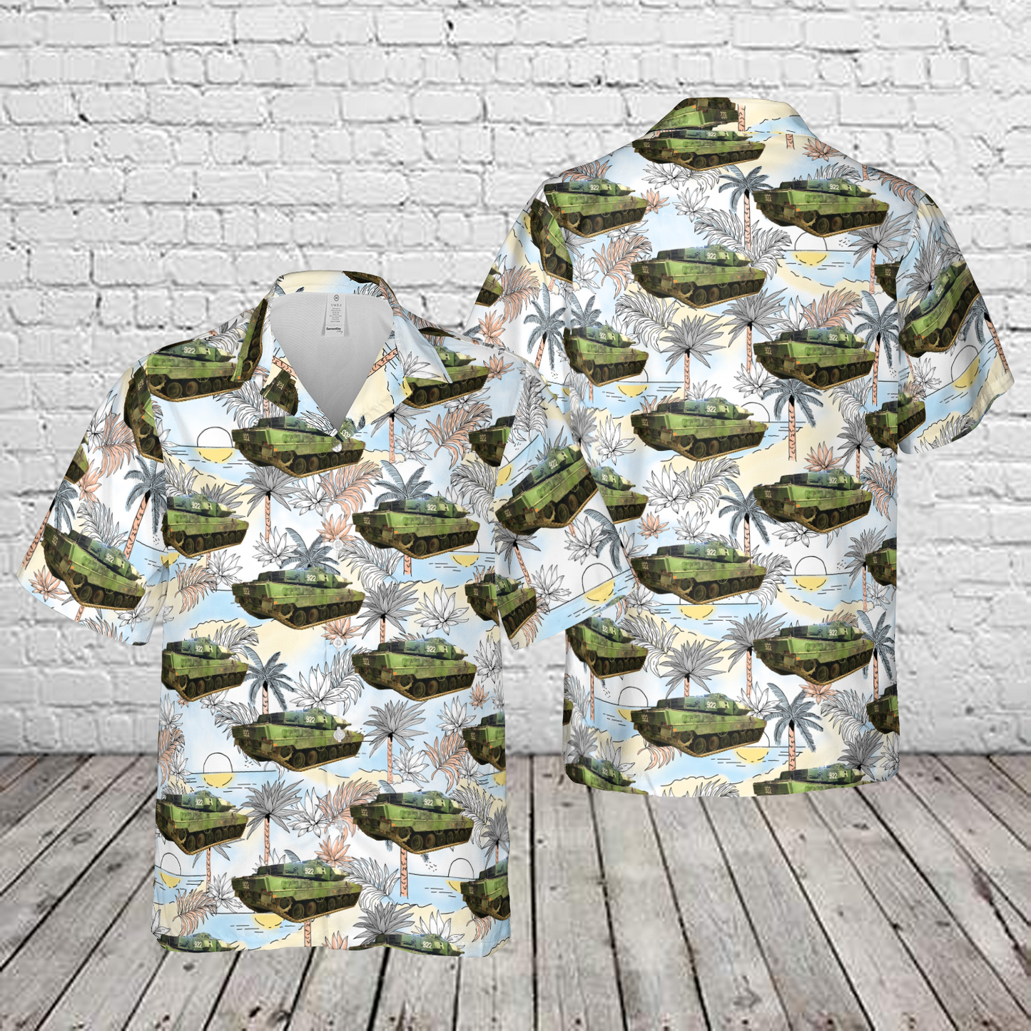 Swedish Army Strv 122 Leopard 2S Main Battle Tank Hawaiian Shirt