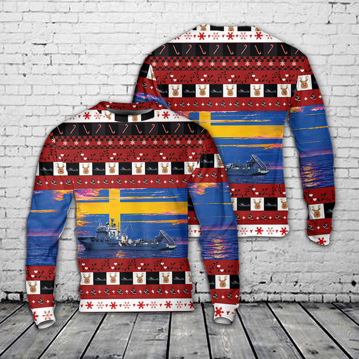 Swedish Navy HSwMS Belos (A214) Christmas Sweater