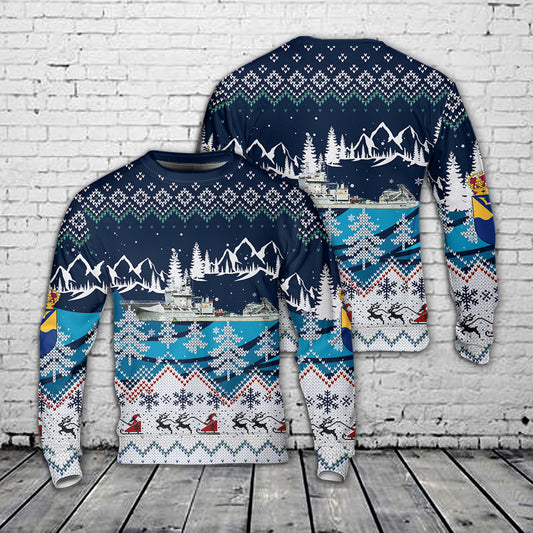 Swedish Navy HSwMS Belos (A214)  Christmas AOP Sweater