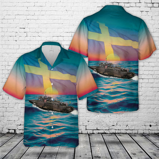 Swedish Navy Stridsbåt 90HS Hawaiian Shirt
