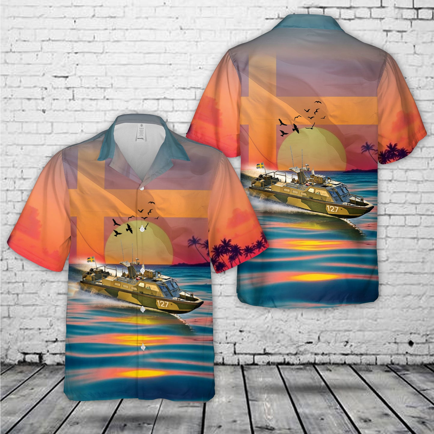 Swedish Navy Stridsbåt 90 E Hawaiian Shirt