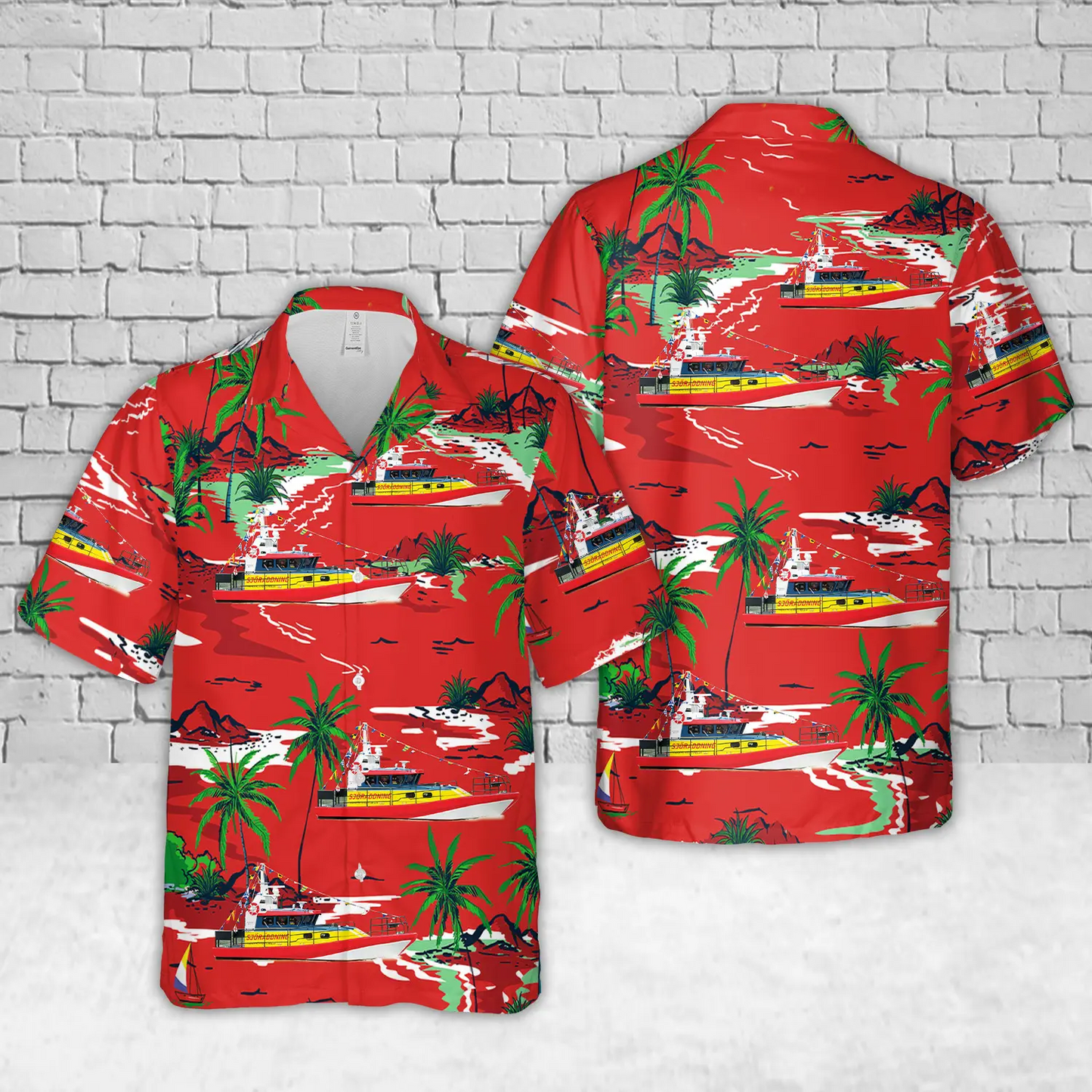 Swedish Sea Rescue Society Swedish Victoria Class Lifeboat Mærsk Mc-Kinney Møller Hawaiian Shirt