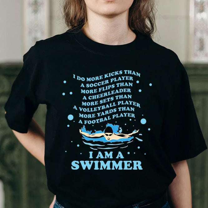 Swimming I Am A Swimmer Classic Unisex T-Shirt Gildan 5000 (Made In US)
