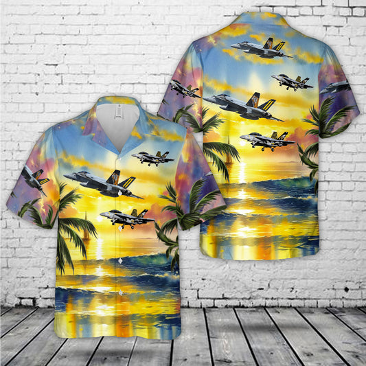 Swiss Air Force McDonnell Douglas F/A-18C Hornet Hawaiian Shirt