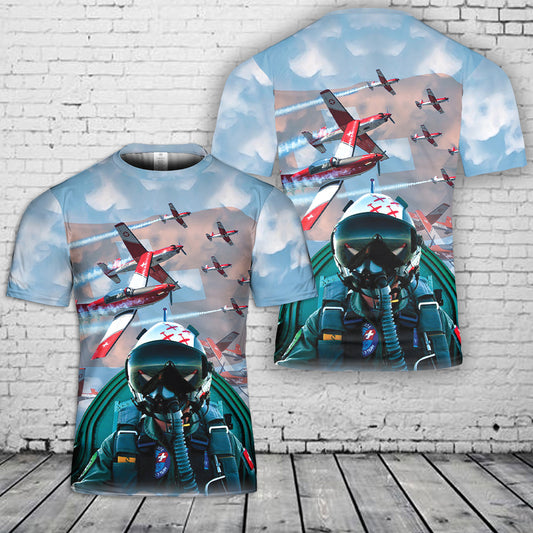 Swiss Air Force PC-7 Team aerobatic display team T-Shirt 3D