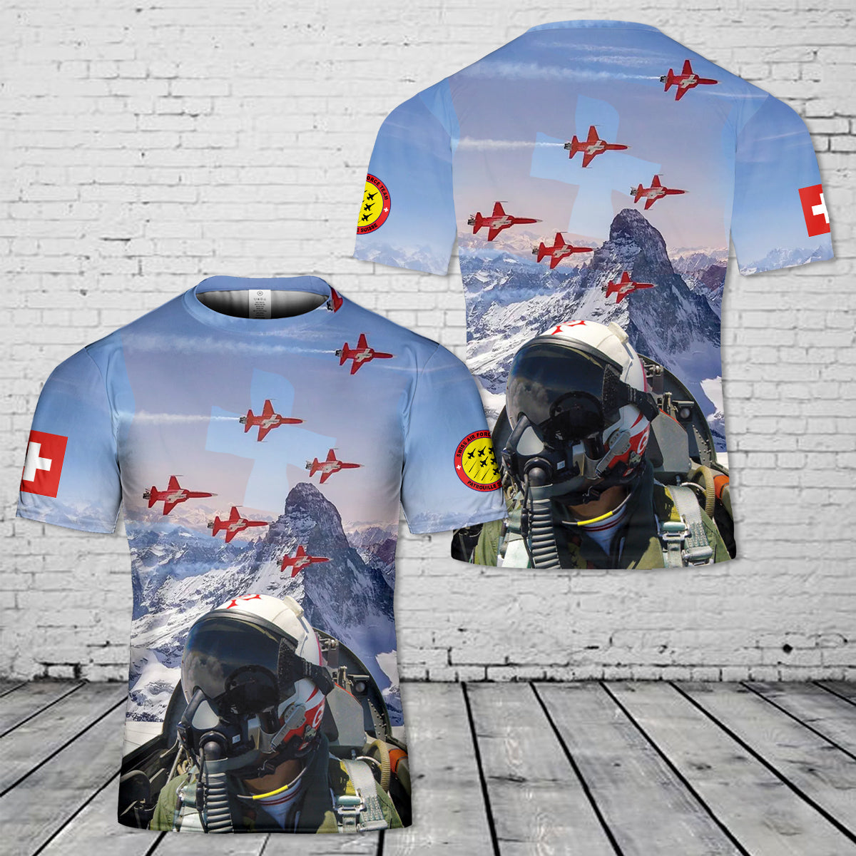 Swiss Air Force Patrouille Suisse aerobatic team T-Shirt 3D