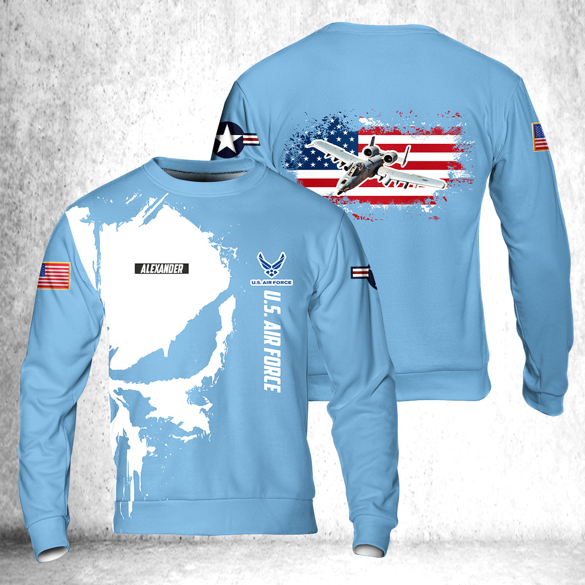 U.S. Air Force Fairchild Republic A-10 Thunderbolt II AOP Sweatshirt