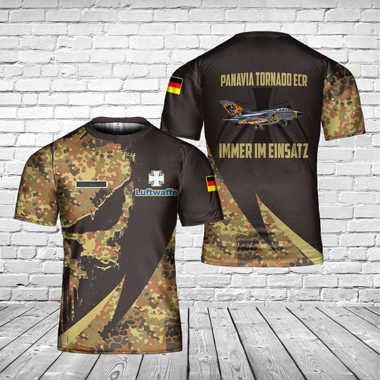 Custom Name German Air Force Luftwaffe Panavia Tornado ECR "Tiger Scheme" 3D T-shirt