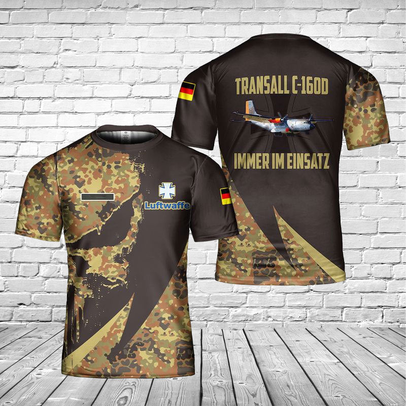 Custom Name German Air Force Luftwaffe Transall C-160D 3D T-shirt