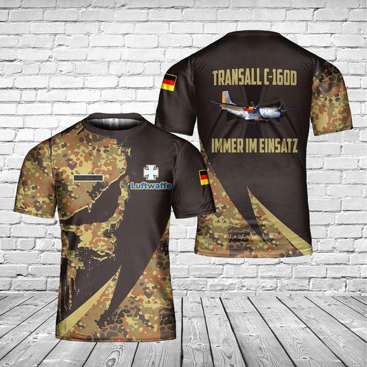 Custom Name German Air Force Luftwaffe Transall C-160D 3D T-shirt