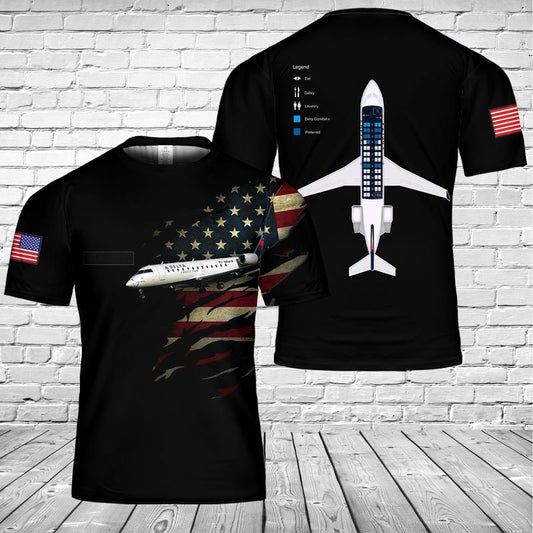 Custom Name Endeavor Air CRJ-200 3D T-shirt