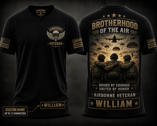 Brotherhood Of The Air Airborne Veteran Shirt Custom Name Tee