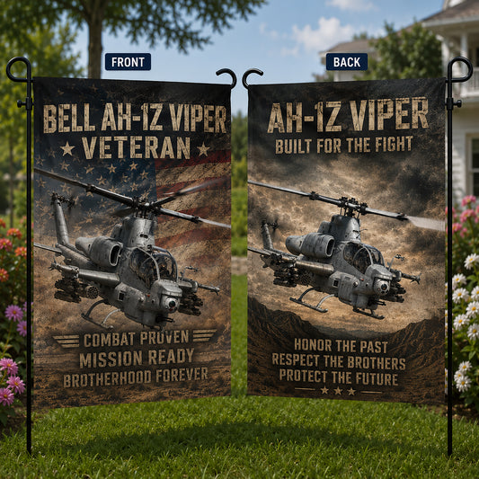 Veteran US Bell AH-1Z Viper Double Sided Garden Flag