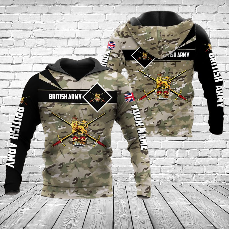 Custom Name British Army 3D Hoodie