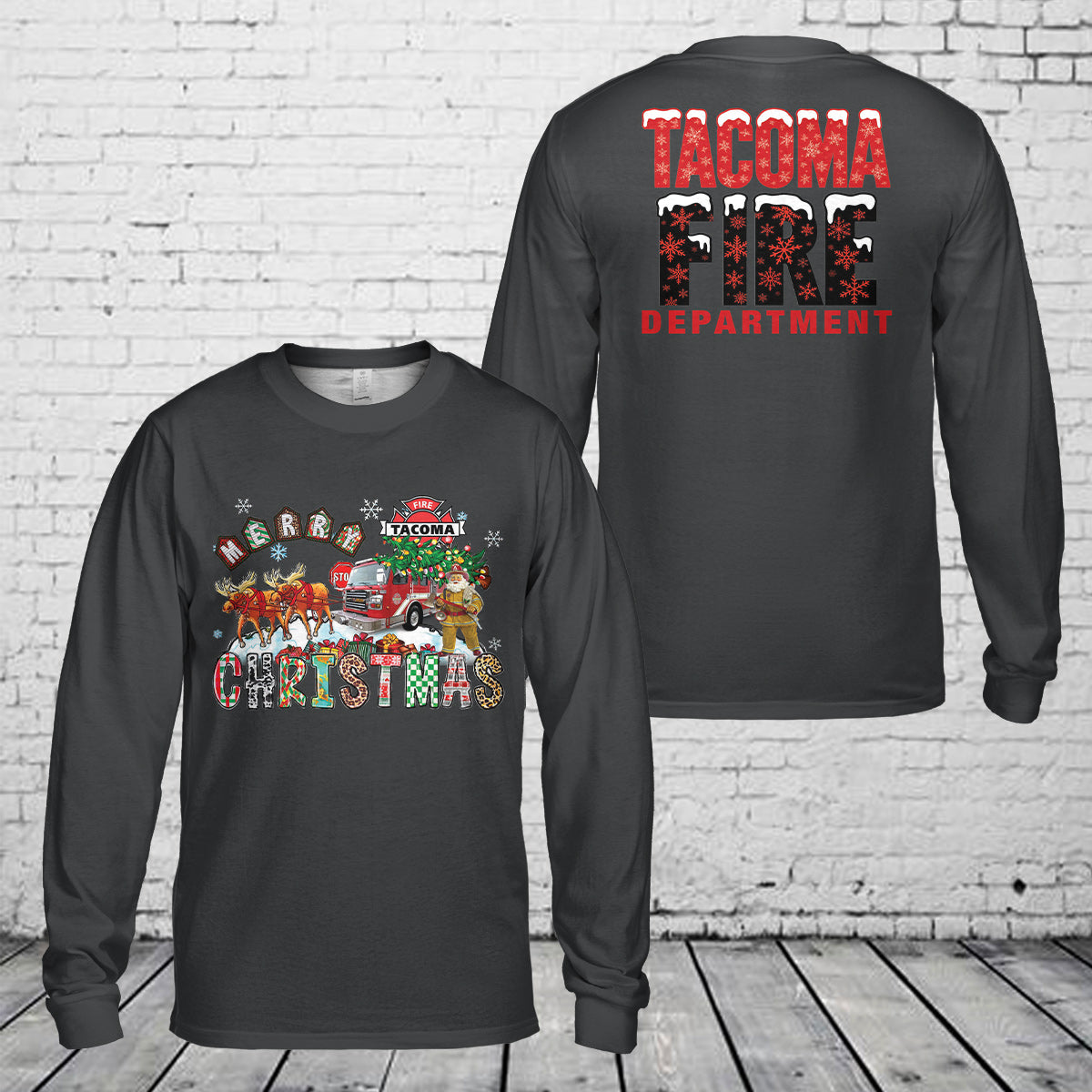 Tacoma Washington Fire Department Christmas Long Sleeve Shirt