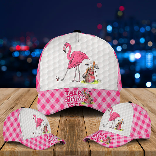 Talk Birdie To Me Flamingo Golf Baseball Cap