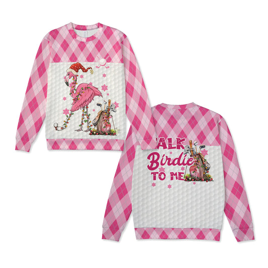Talk Birdie To Me Flamingo Golf Knitted Sweater