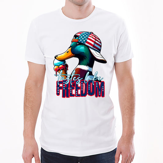 Tastes Like Freedom, 4th of July Duck Hunting Classic Unisex T-Shirt Gildan 5000 (Made In US) DLSI1306PT08
