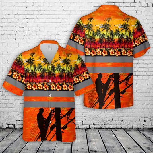 Telephone Lines Worker Tropical Hawaiian Shirt