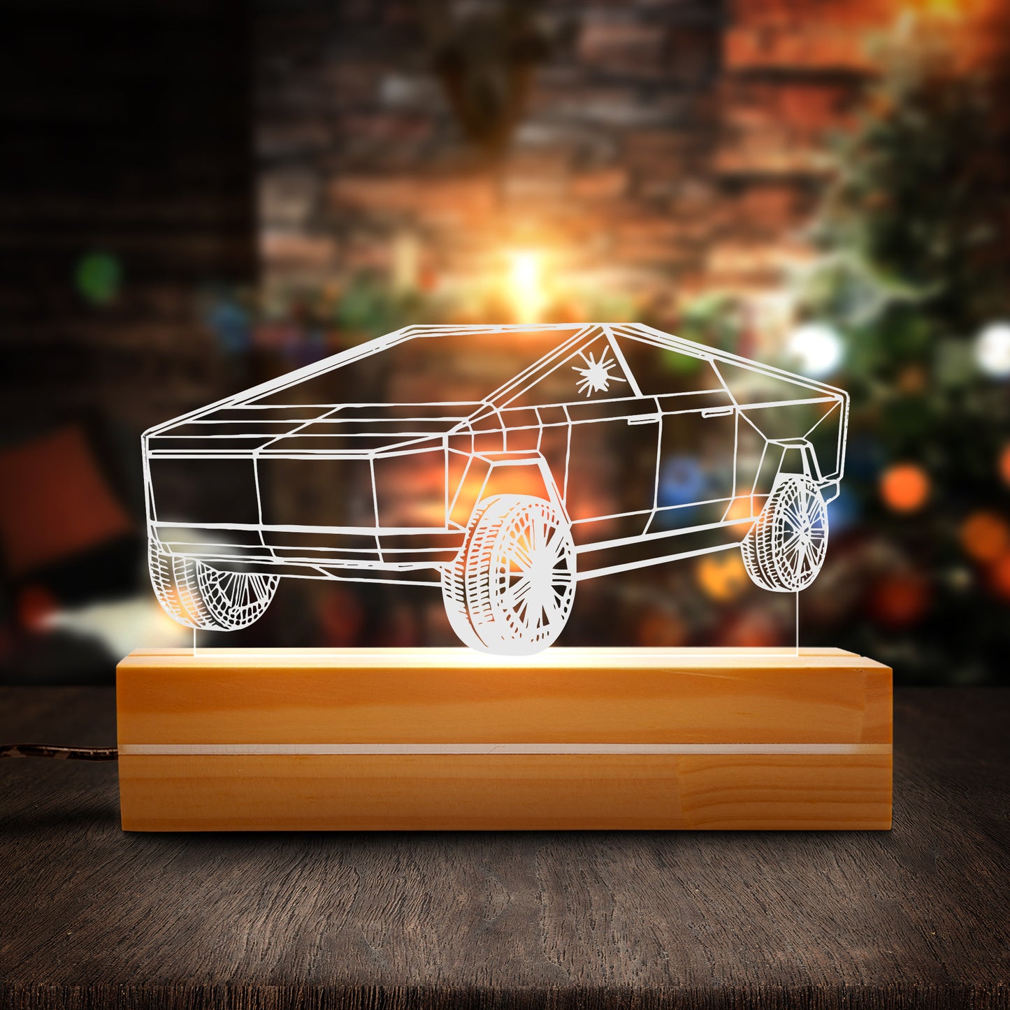 Tesla Cyber Truck Custom Shape Photo Night Light