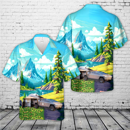 Tesla Cybertruck Camper Hawaiian Shirt