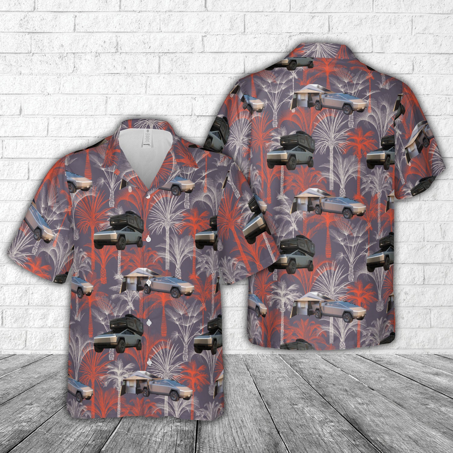 Tesla Cybertruck Camper Hawaiian Shirt